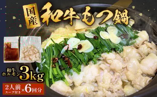 国産和牛 もつ鍋 ２人前 ６回分 冷凍 スープ付 モツ ホルモン モツ鍋 牛モツ 牛 和牛 鍋セット 簡単調理 1676334 - 宮城県石巻市