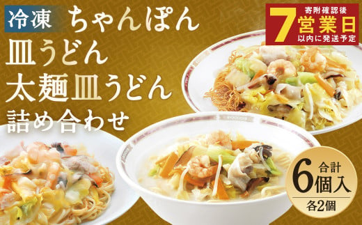 【年内発送】冷凍ちゃんぽん・皿うどん・冷凍太麺皿うどん 詰合せ 各2個×3種類 計6個