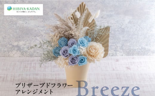 プリザーブドフラワーアレンジメント Breeze 花 ギフト ドライフラワー インテリア アレンジ フラワー プリザーブド インテリア 日比谷花壇 花 プレゼント お祝い[株式会社日比谷花壇] [AKBO013]