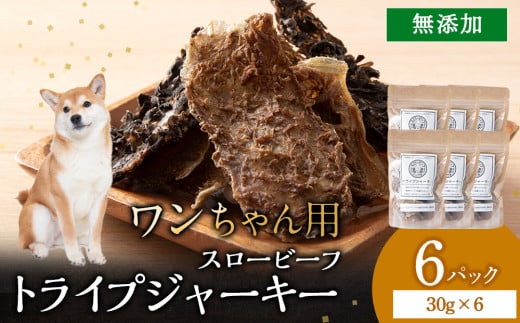 放牧牛 スロービーフ トライプジャーキー(犬用) 180g(30g×6) 杉山牧場 北海道 浜頓別 肉 牛 牛肉 ウエットエイジング 1705059 - 北海道浜頓別町