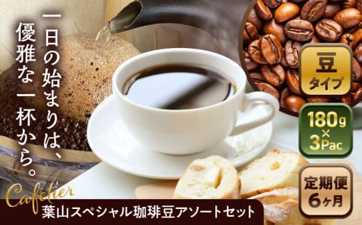 [全6回定期便] [コーヒー豆]葉山スペシャル珈琲豆アソートセット 3パック入り / コーヒー豆 詰め合わせ 神奈川県 特産品 コーヒー ブラジル インドネシア コロンビア エチオピア[Cafetier] [ASAD017]