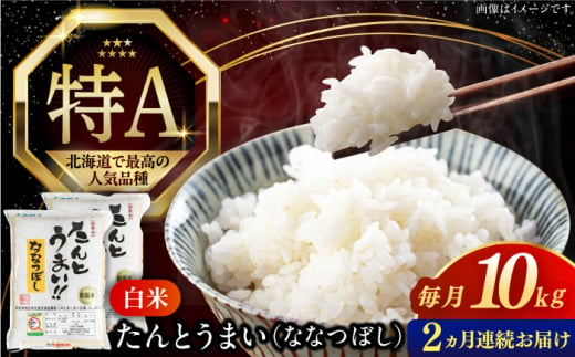 【全2回定期便】【令和6年産新米】たんとう米（ななつぼし）10kg《厚真町》【とまこまい広域農業協同組合】 米 お米 白米 ご飯 ななつぼし 北海道 定期便[AXAB068] 1694367 - 北海道厚真町