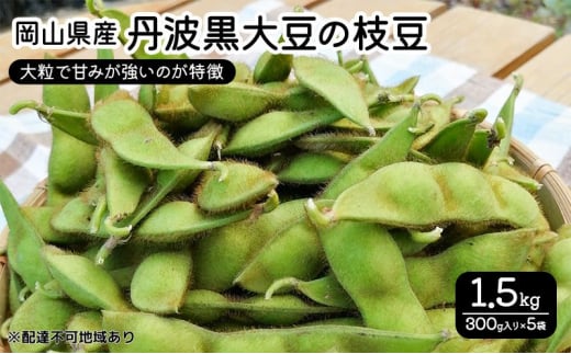 豆 2025年 先行予約 岡山県産 丹波黒大豆の枝豆 1.5kg 丹波 黒大豆 豆 大豆 枝豆 まめ 岡山 赤磐市