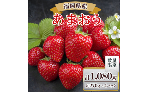 ＜発送月固定定期便＞福岡県産あまおう約270g×4パック全3回【4061046】 1697059 - 福岡県大野城市