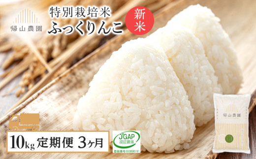 【令和7年産新米予約】【3カ月定期便】特別栽培米産地直送「ふっくりんこ 10kg」《帰山農園》 2192722 - 北海道知内町