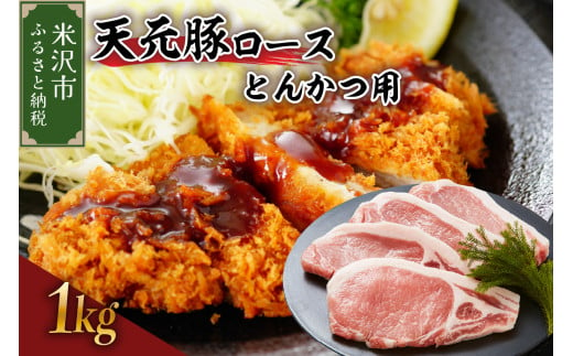 天元豚 ロース とんかつ用 1kg （ 100g × 10枚 ）ブランド豚 ポーク おかず お取り寄せ 送料無料 山形県 米沢市 1736774 - 山形県米沢市