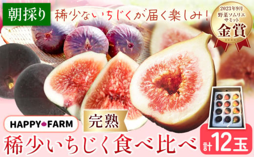 いちじく【2025年先行予約】 朝採り完熟 稀少いちじく食べ比べセット 計12玉 2023年9月野菜ソムリエサミット金賞受賞 ハッピーファーム《8月下旬-11月上旬頃出荷》大阪府 羽曳野市 送料無料 いちじく 果物 フルーツ ビオレソリエス ブルジャソットグリース 1735183 - 大阪府羽曳野市