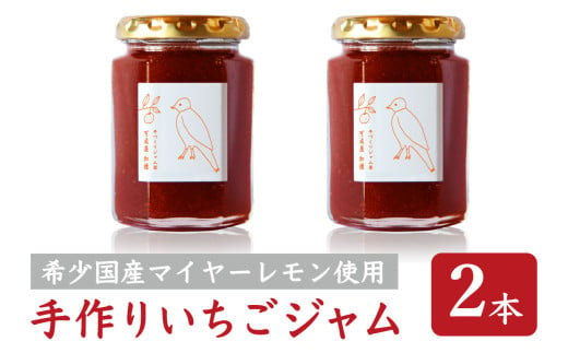 手作り いちごジャム 160g ２本 セット 希少 国産 マイヤーレモン お得 お試し ミニジャム付 保存料 着色料 不使用  ジャム フルーツ 果物 いちご 苺 果肉 パン 朝食 朝ご飯 贈り物 贈答 箱詰め プレゼント ギフト 手作り ハンドメイド  詰め合わせ スイーツ おやつ ケーキ パンケーキ 美味しい 三重県 尾鷲市 KA-46