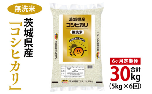 【6ヶ月定期便】令和6年産 茨城県産 無洗米コシヒカリ5kg【お米 米 こしひかり ごはん 茨城県】（03-60）