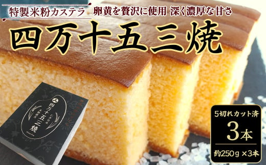 特製米粉かすてら 四万十五三焼 （約250g×3本） カステラ かすてら スイーツ 菓子 洋菓子 ギフト スイーツギフト 贈答 Bmu-78 1700674 - 高知県四万十町