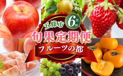 【 定期便 6 回 】 フルーツ の 都 五條市 を 代表 する 果物 定期便 ～季節 の 果物 ～ 6回 定期便 | 奈良 フルーツ 定期便 果物 くだもの りんご 林檎 たねなし かき 種無し 富有柿 柿の街 まち いちご 苺 奈良県 五條市