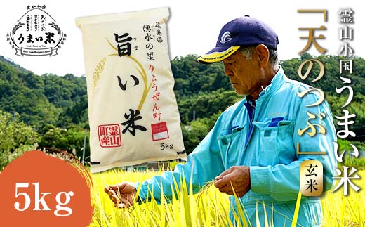 JGAP認証 新米 令和6年産米 霊山小国うまい米 天のつぶ 5kg 玄米 F20C-261 249877 - 福島県伊達市