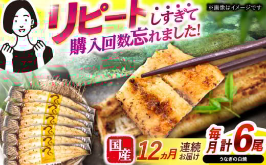 【12回定期便】【諫早淡水】うなぎ白焼き6尾  / うなぎ 白焼き 栄養価 小分け 冷凍 / 諫早市 / 諫早淡水 [AHAT053] 1714294 - 長崎県諫早市