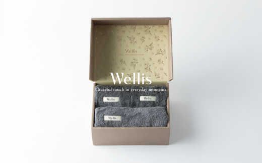 Wellis【極上の肌心地】ウォッシュタオル2枚・フェイスタオル1枚　ギフトセット　グレー（009_5039_02） 1186095 - 大阪府熊取町