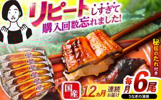 【12回定期便】【諫早淡水】うなぎ蒲焼6尾 / うなぎ 鰻 ウナギ 蒲焼 タレ / 諫早市 / 諫早淡水 [AHAT038] 1714279 - 長崎県諫早市