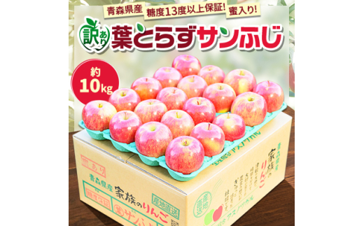 ＜青森市産＞糖度13度以上!蜜入り!訳あり葉とらずサンふじ家庭用約10kg【1435994】 1063693 - 青森県青森市