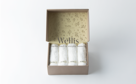 Wellis【極上の肌心地】ウォッシュタオル4枚　ギフトセット（009_5043） 756883 - 大阪府熊取町