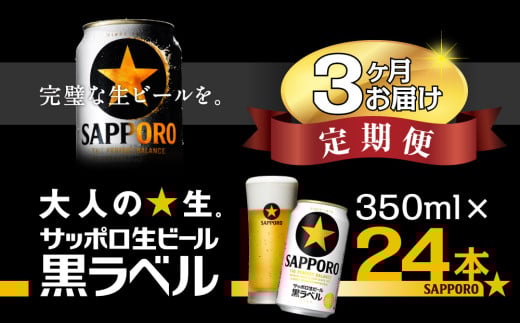 [3回定期便]サッポロ 黒ラベル 350ml 1ケース 24本 24缶 定期便