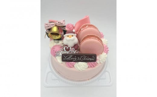 【Le Lis】クリスマスケーキ＜ピンクのデコレーション＞♪とびっきり可愛い芸術デコレーションケーキ5号（4～6名様分）【冷凍でお届け・冷蔵解凍】 571476 - 愛知県大府市