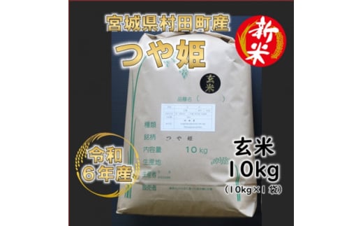 ＜新米＞令和6年産 つや姫 玄米10kg(10kg×1) 宮城県村田町産【1576563】 1744537 - 宮城県村田町