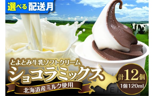 [選べる配送月]とよとみ牛乳ソフトクリーム[ショコラミックス 120ml×12個]