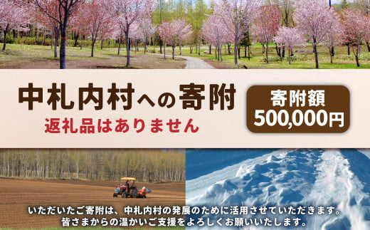 中札内村への寄附（返礼品はありません） 1口 500,000円 50万円 北海道 中札内村 寄附のみ 寄附 [038-0021] 1723287 - 北海道中札内村