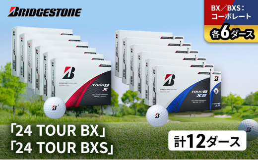 ゴルフ 24 TOUR BX ＆ 24 TOUR BXS  12ダース セット ゴルフボール ボール ブリヂストン BXコーポレート/BXSコーポレート 各6 [№5689-1543]