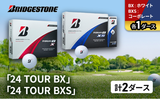 ゴルフ 24 TOUR BX ＆ 24 TOUR BXS  2ダース セット ゴルフボール ボール ブリヂストン BXホワイト/BXSコーポレート 各1 [№5689-1496]