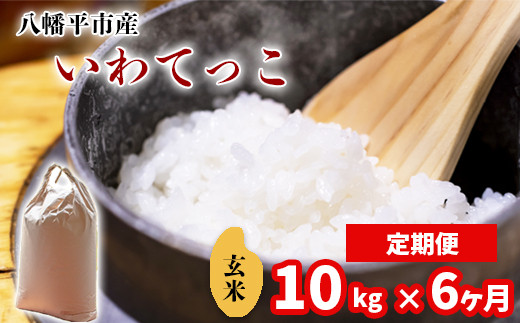 【令和7年産】 いわてっこ 玄米 10kg （5kg×2袋） × 6ヶ月定期便 ／ 中沢農産 こめ 米 コメ お米 おこめ ご飯 ライス げんまい げん米 仕送り 産地直送 農家直送 単一原料米 国産 国産米 東北 岩手県産 八幡平市産 数量限定 定期 定期便 おすすめ オススメ おいしい 美味しい