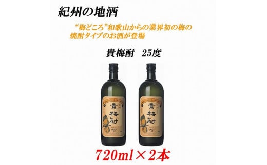 紀州の地酒 貴梅酎 きばいちゅう 25度 720ml×2本【EG09】 1746813 - 和歌山県由良町