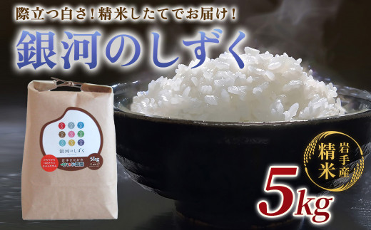 令和6年産 新米  銀河のしずく 5kg 【農薬節約栽培】せいぶ農産米 岩手 ブランド米 岩手県 北上市 C0541 国産 R6年 産 お米 こめ ライス 