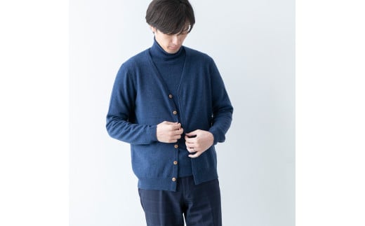 Vネック カーディガン 度詰 [全6色 M〜LL]セーター ニット メンズ カシミヤ 100% ≪白田のカシミヤ≫ カシミア 白田カシミヤ |