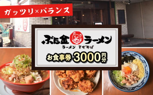 ぶた金ラーメン お食事券 3,000円分  多治見市 ラーメン まぜそば 油そば チケット [TGH041] 1765434 - 岐阜県多治見市