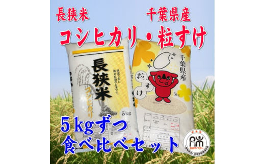 令和6年産 精米 長狭米コシヒカリ&粒すけ各5kgセット【1578286】 1904415 - 千葉県館山市