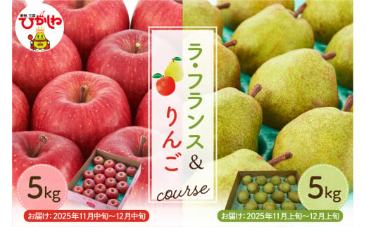 【2025年11月以降お届け】　ラ・フランス＆りんご　2回定期便 山形県 東根市　hi003-142-1 552993 - 山形県東根市