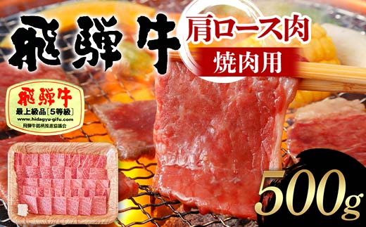 飛騨牛 A5等級 肩ロース肉 焼肉用 500g 牛 肉 等級 肩ロース ロース 焼き肉 赤身 飛騨 F4N-1688 1856694 - 岐阜県中津川市