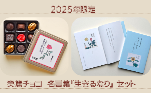 実篤チョコ（2025年限定）と名言集『生きるなり』 | チョコ チョコレート バレンタイン 生きるなり 絵ハガキ 武者小路実篤記念館所蔵 東京都