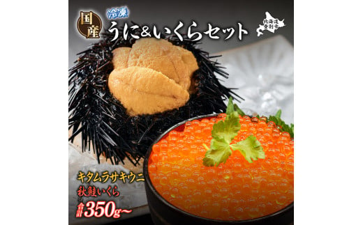 登別近海産 冷凍 キタムラサキウニ 500g 北海道産天然秋鮭 冷凍いくら250g セット【6月以降順次配送】