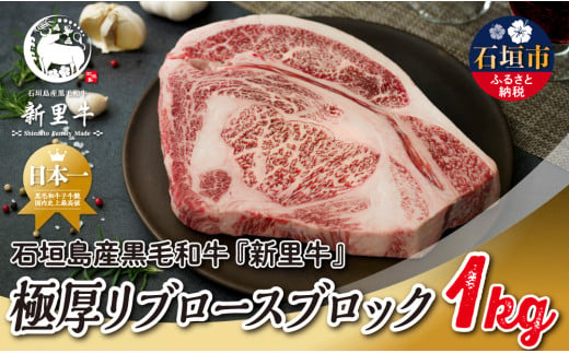 石垣島産 黒毛和牛 新里牛 極厚リブロースブロック（1kg×1）1kg ステーキ 焼肉 バーベキュー SZ-75 1772724 - 沖縄県石垣市