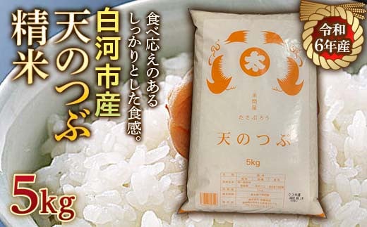 令和6年産米 白河市産天のつぶ精米5kg F21R-541 592762 - 福島県白河市