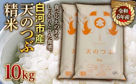 令和6年産米 白河市産天のつぶ精米10kg F21R-542 592763 - 福島県白河市