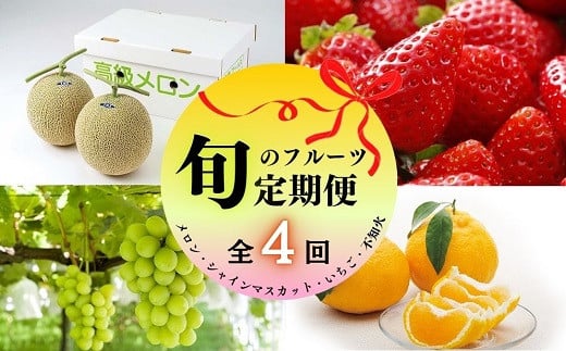 旬のフルーツ定期便（メロン・シャインマスカット・イチゴ・不知火） 全4回
