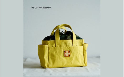 木の庄帆布 ミルクトートラウンドバッグ#91 CITRON YELLOW / CAMEL 1811145 - 大阪府東大阪市