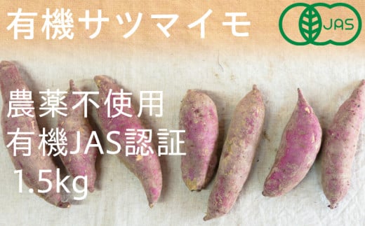 ２１３５　有機JAS認証　有機サツマイモ 1.5㎏ しあわせ野菜畑