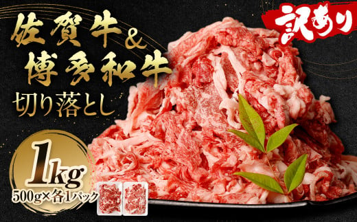 訳あり 佐賀牛＆博多和牛 切り落とし 1kg 【2024年12月発送】 和牛 牛肉 お肉 肉 国産 化粧箱付き