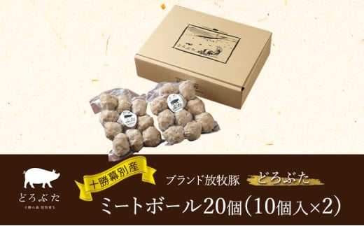 十勝幕別産ブランド放牧豚［どろぶた］ミートボール20個（10個入×2）　北海道 エルパソ 放牧豚 [№5749-1392] 1804592 - 北海道幕別町