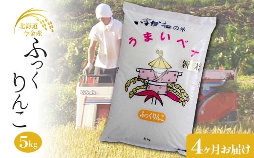 【4ヶ月連続お届け】今金産 ふっくりんこ 5kg お米 北海道 今金町産 米 白米 米俵 クラウドファンディング 実施中 GCF F21W-437 1837275 - 北海道今金町