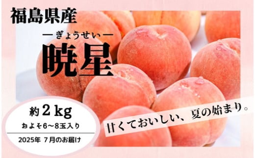 ◆2025年夏発送◆暁星～産直・桃・約2kg～　※離島への配送不可　※2025年7月上旬～7月下旬頃に順次発送予定