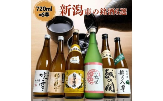 日本酒 飲み比べセット 越後銘門酒会 新潟市の銘酒 飲み比べ 720ml×6本 （越乃寒梅 越乃梅里 越乃八豊 越の関 雪乃風雪 越路吹雪）N726A 新潟 セット 辛口 ギフト 正月 年越し 1803930 - 新潟県新潟市