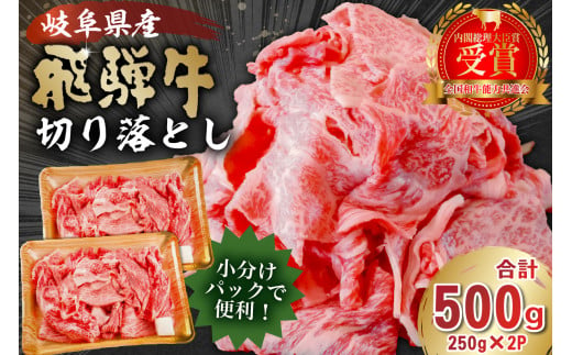  飛騨牛切り落とし500ｇ（250ｇ×2）【 牛肉 カレー シチュー 牛丼 肉じゃが 牛しぐれ煮 牛すき煮 炒め物 食品 肉 国産 和牛 ブランド牛 ブランド 小分け パック セット 国産牛 お肉 ロース 赤身 バラ ミックス 冷凍 料理 岐阜県 】 219545 - 岐阜県可児市